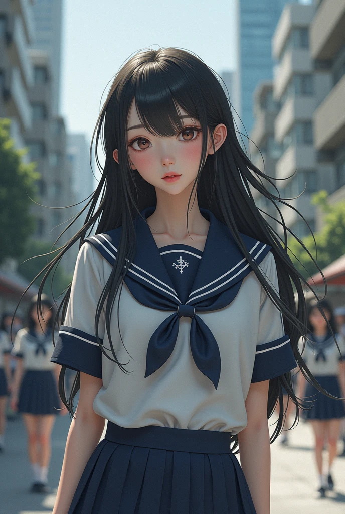 <lyco:EnvyBetterHands:1.0>, <lora:add_detail:0.3>, (masterpiece), best quality, detailed background, cinematic lighting, park, cherry blossoms, 1girl, cute, long hair, black hair, sailor uniform