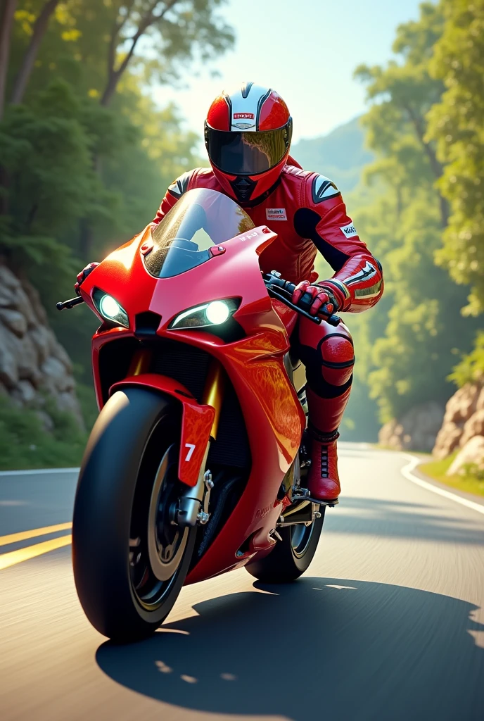 Moto tvs rider red color