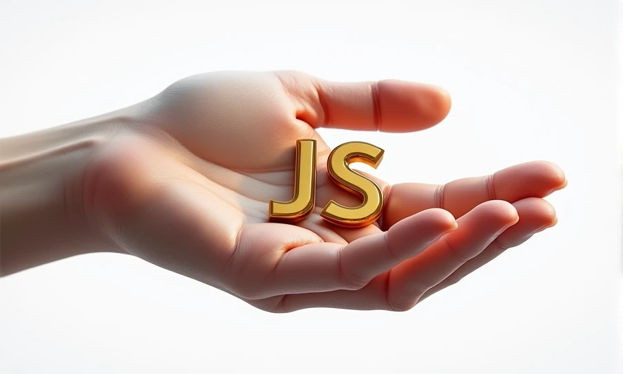 Can you generate me a hand holding javascript logo without background png type