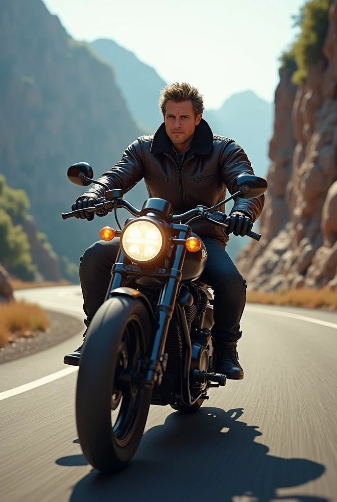 Make a picture with the name Bryan on a motorcycle