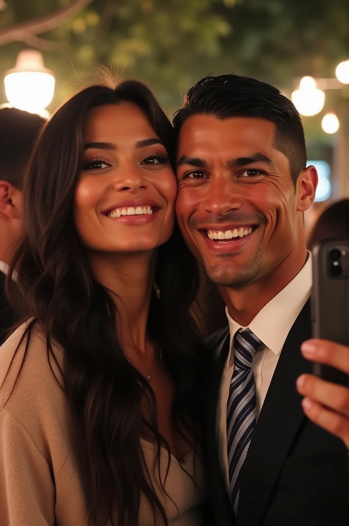 Mia Khalifa takes a selfie with Cristiano Ronaldo