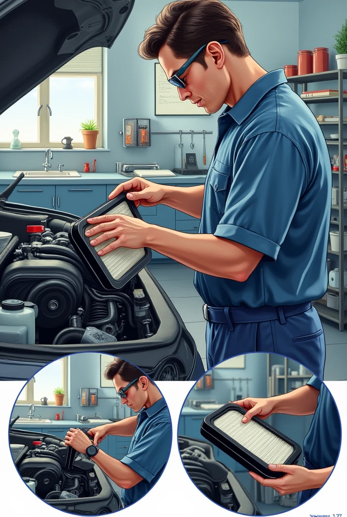 Engine maintenance filter change