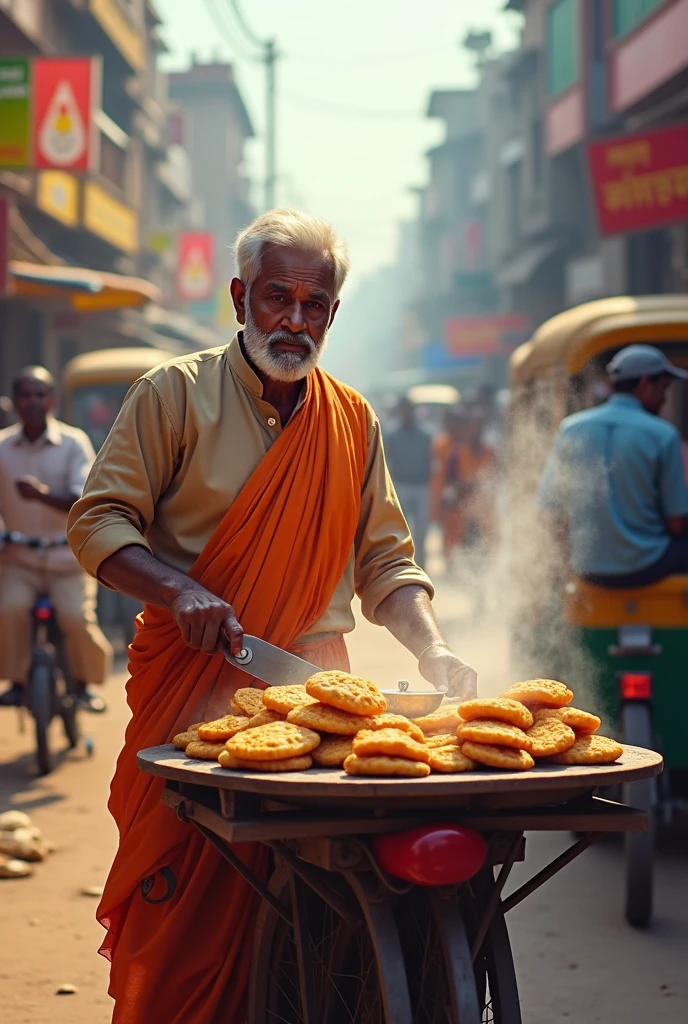 Create a image of this person as a panipuri vendor: https://www.instagramart.featuring/anant_lakhotiya?igsh=MWxzc3E4ZThrb2VhYw==