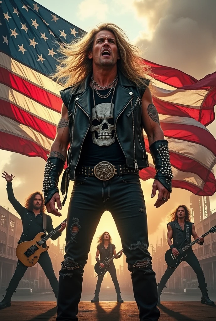 rock flag rocker skull metal band independence