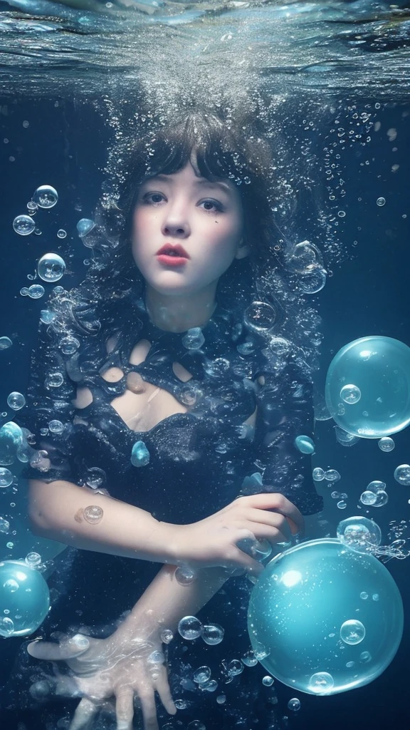 deep sea、Real、Bubbles are coming out