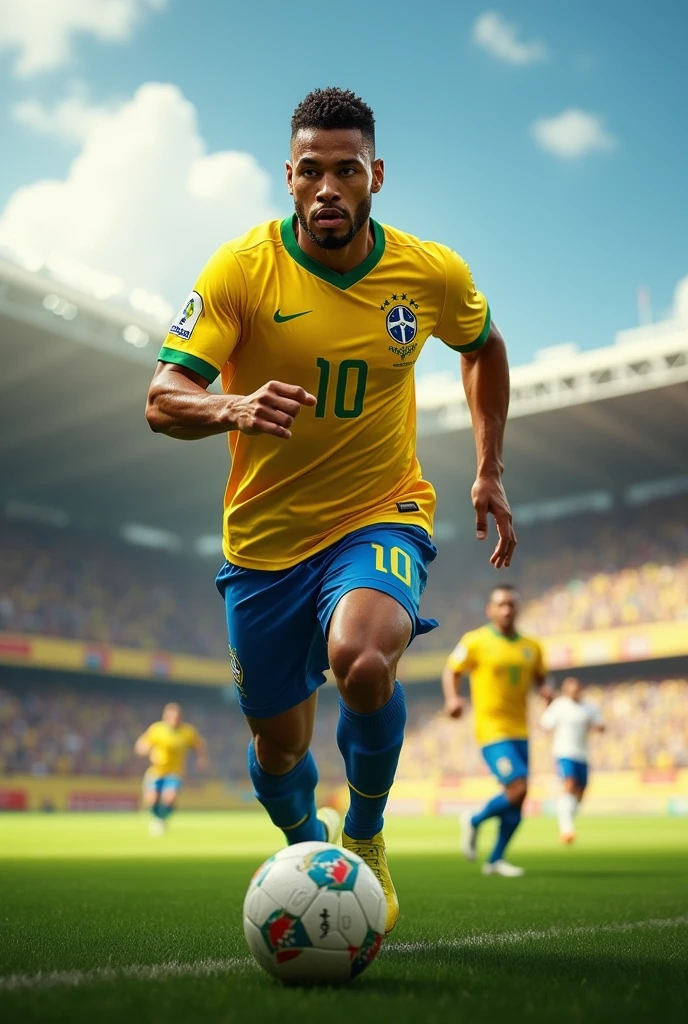 Football player, Brazil shirt