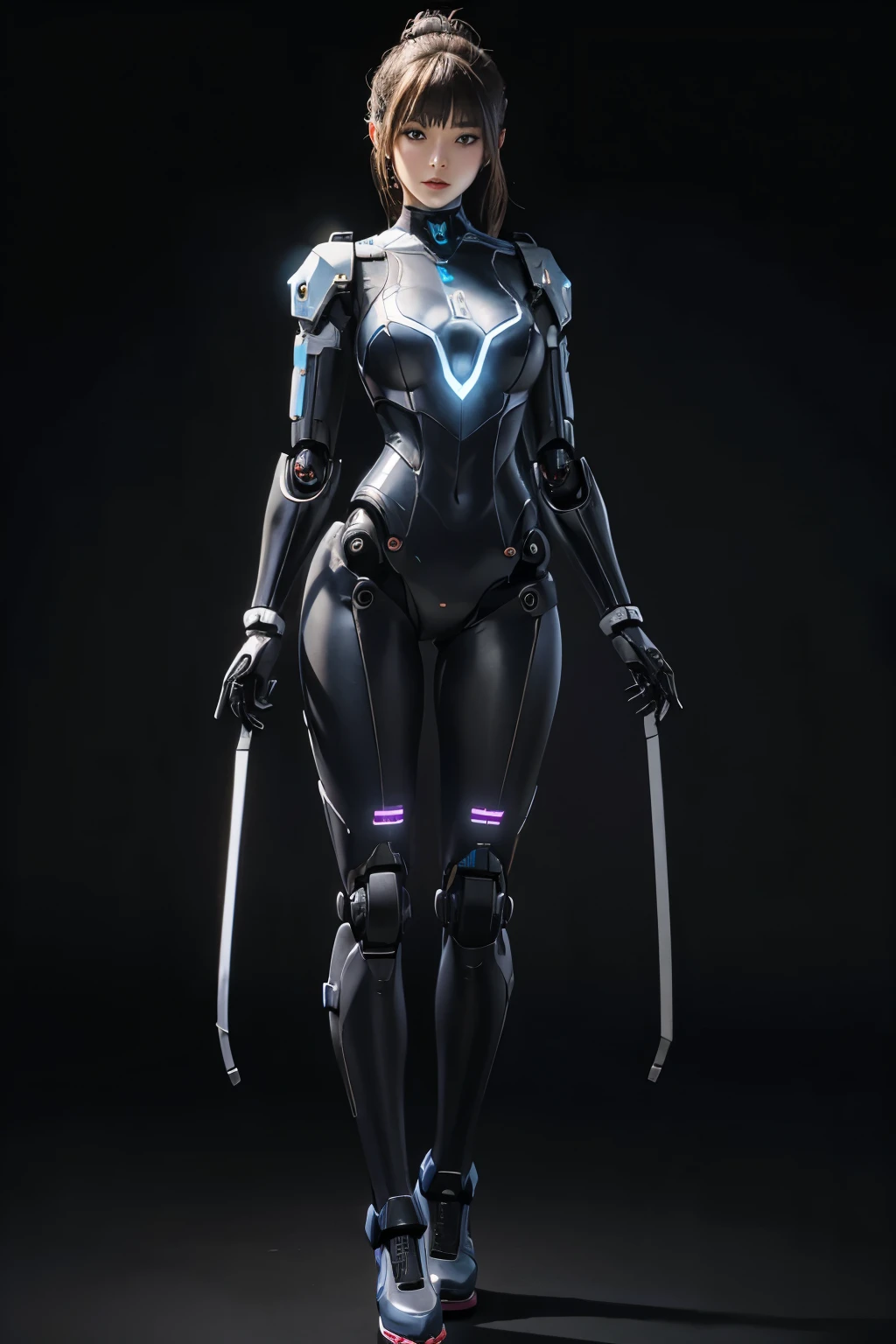 Beauty robot girl, full body