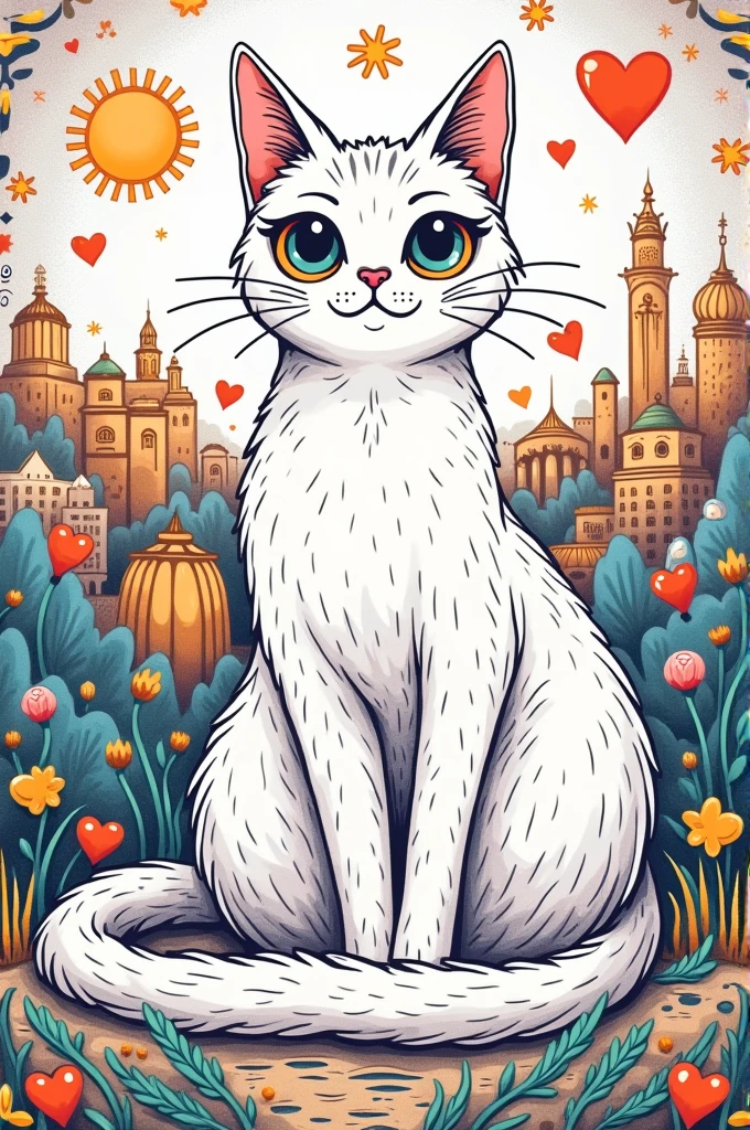 Create a cat themed coloring book 