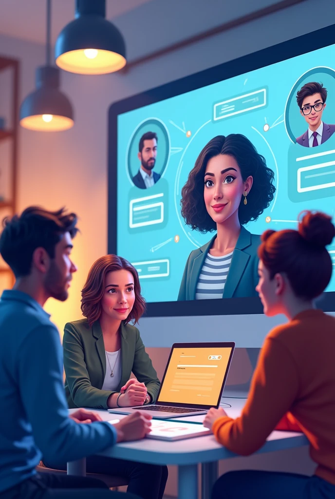 Give me an image of users accessing a Platzi webinar given by experts that you can see is on the Platzi platform