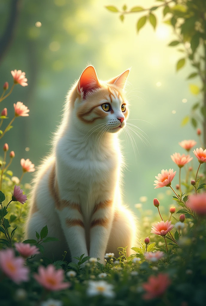 Cute and beautiful cat esthetic in the nature