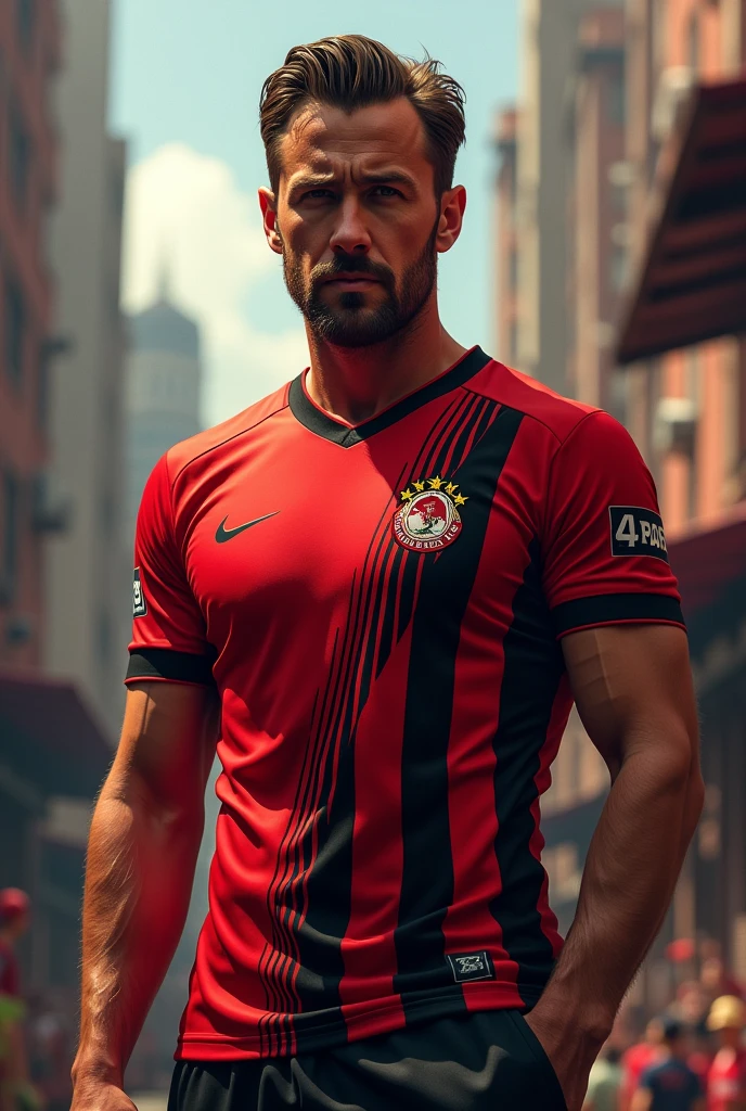 Actor Ryan Gosling wearing a Flamengo shirt