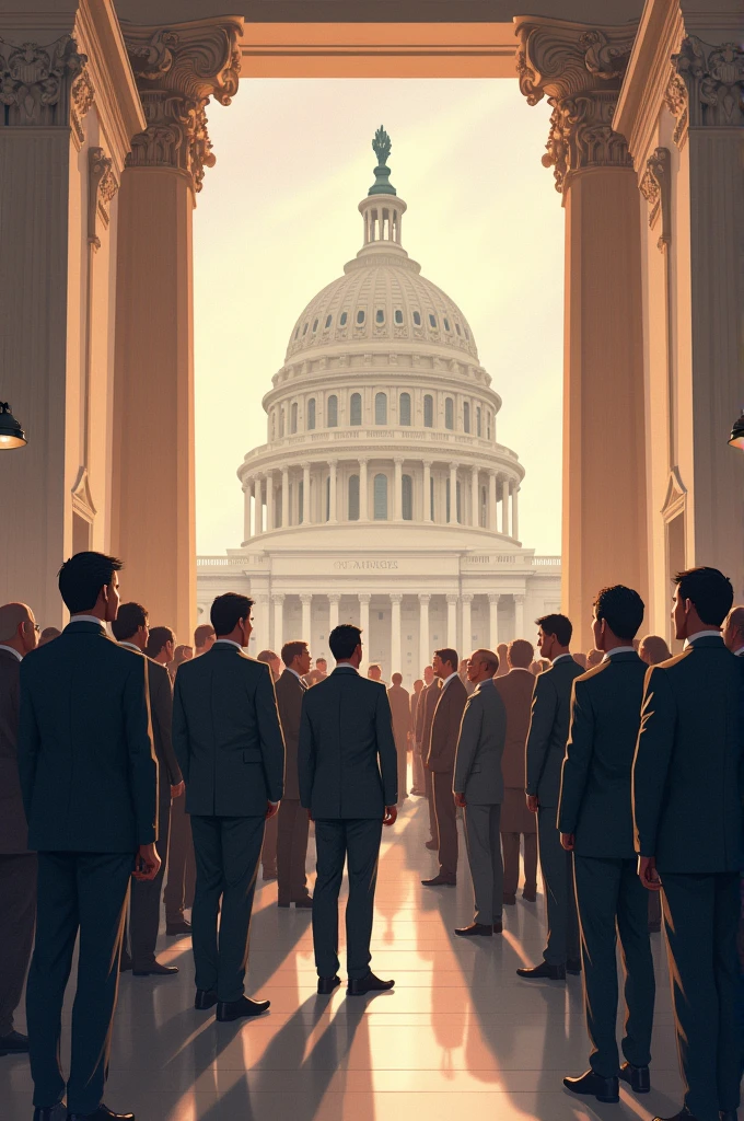 Can you draw me an illustration of a government that is stabilize and in peace
