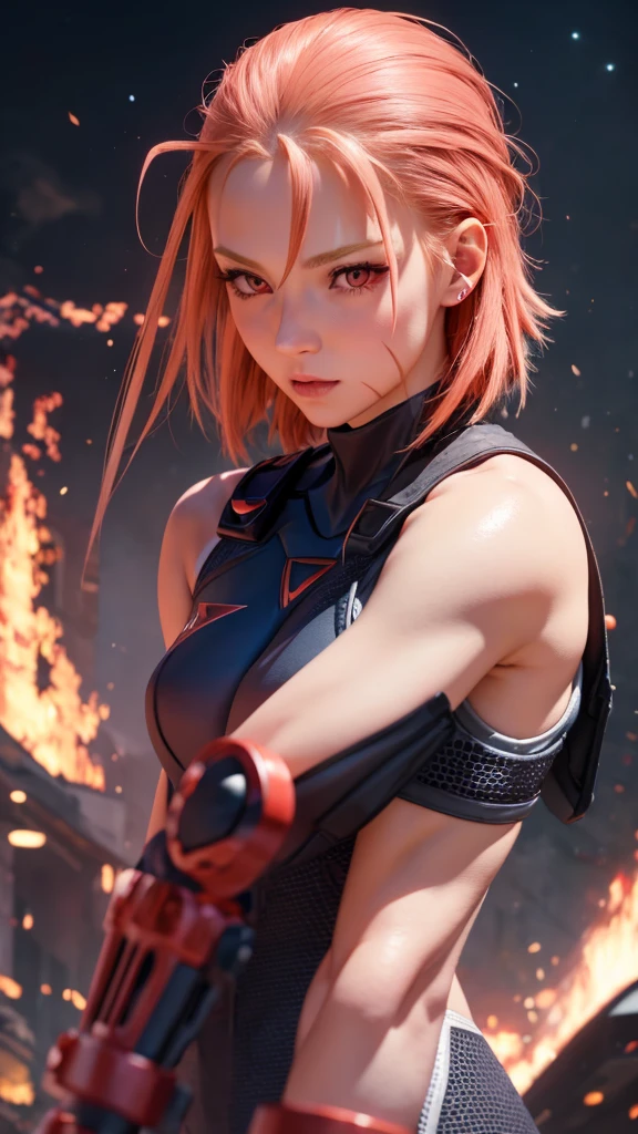 18-year-old female, baby face, RAW photo, bokeh, (realism: 1.4, realistic), high-definition CG unified 8K wallpaper, 1girl, ((slim body: 1)), (medium breasts: 2), return to the viewer, ((direct view from the front)), (HQ skin: 1.4), 8k UHD, DSLR, soft light, high quality, film grain, fujifilm XT3, ((uniform, micro mini skirt, Metal Choker, See-Through Shirt: 1.5)), ((Outdoor, in the Park))), ((Long Hair, Black Pantyhose, Medium: 1.2)), (Full Body Portrait: 1.2), (Viewers: 1.4), (Red High Heels: 1·2), (Full Body: 2)