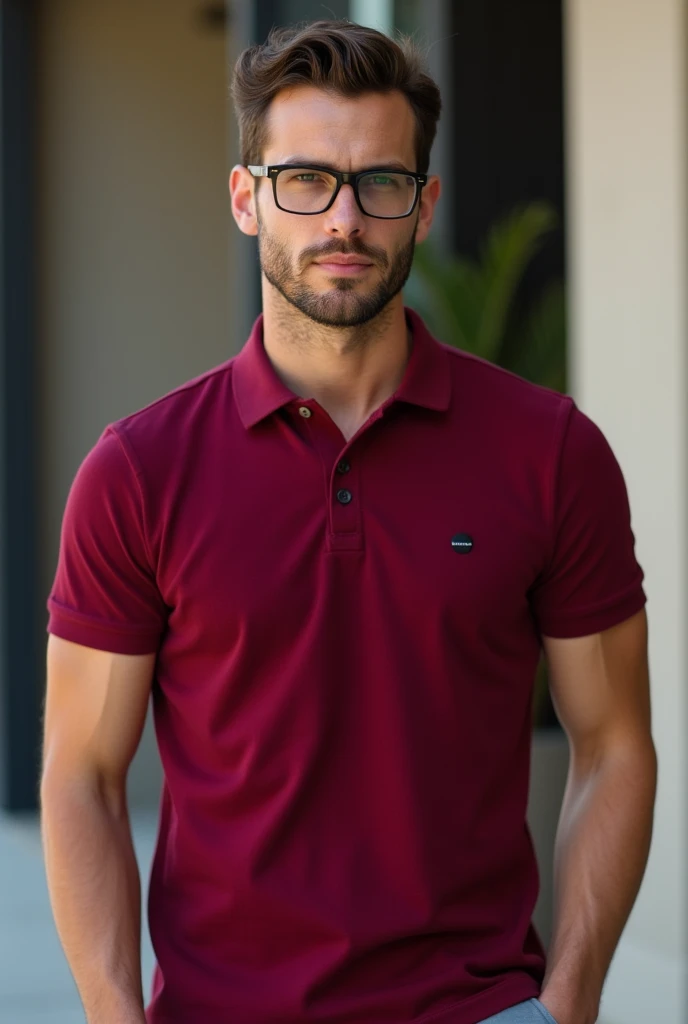 wine red polo shirt