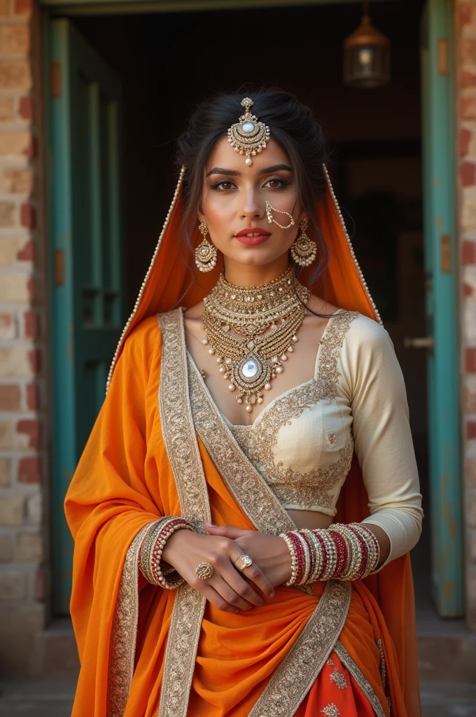 The mother was wearing a morpisi color shawl, with a slightly pale colored muslin blouse with a wide neck. There was full makeup on the face, a beautifully embroidered tikli on the forehead and a beautiful pearl stud shining on the nose. There were very beautiful earrings in the ears and pearl bracelets in the hands and rings on the fingers. A layer of zari was taken on the head and a bun of hair was worn. Seeing the bare stomach up to the smooth bembi under the blouse made Kaalja miss a beat. Underneath the feet were making sounds like panjanchhan. The body was lightly perfumed. She had dressed up like a bride and stood outside her bedroom.