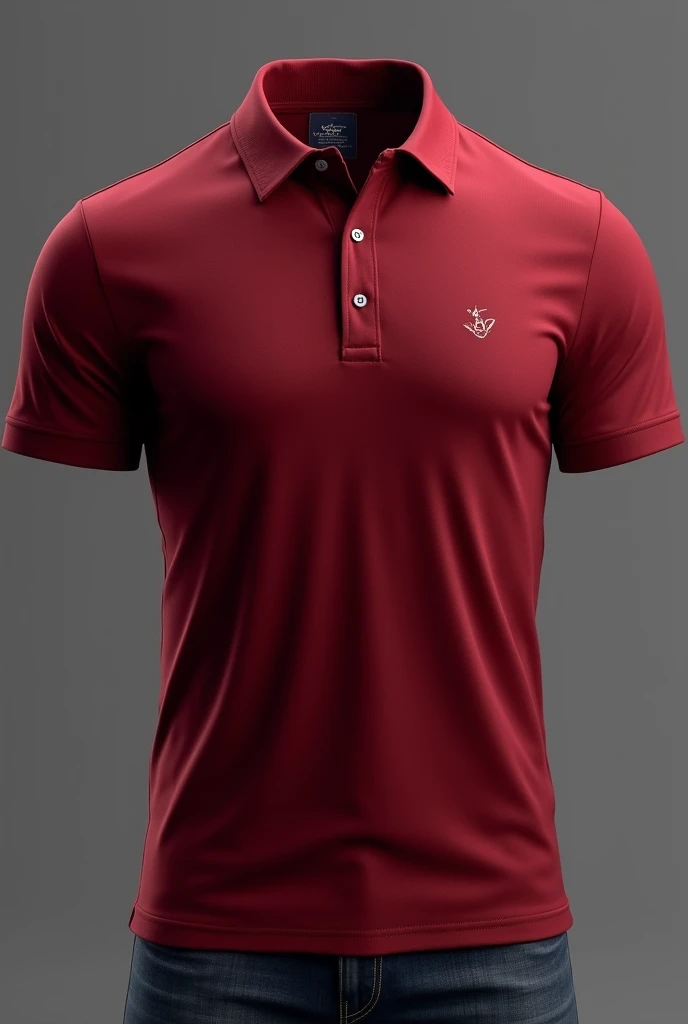 wine red polo shirt, front and back, separate