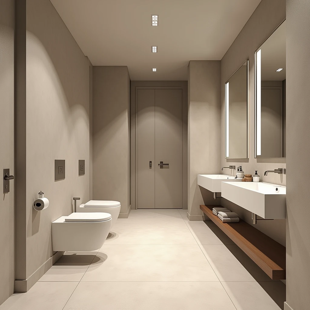 Interior design , restroom , with modern, planned and minimalist furniture in the northeast of Brazil , ultra realisitic , ultra-realistic render , 4 K ,