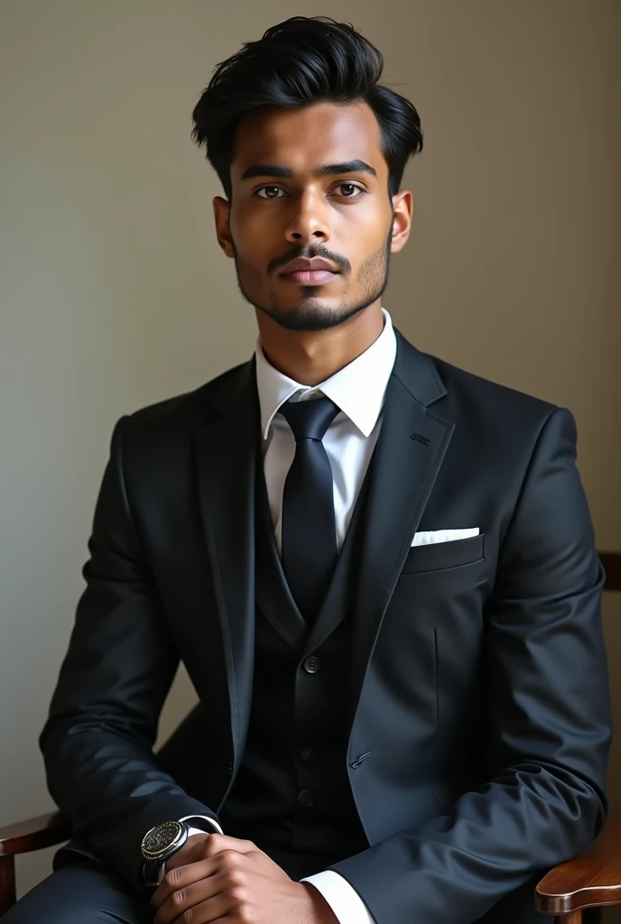 A very handsome and decent Indian boy of 20 years old, vestidos formalmente