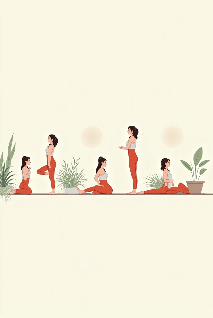 Routine to yoga exercise drawing with write some step