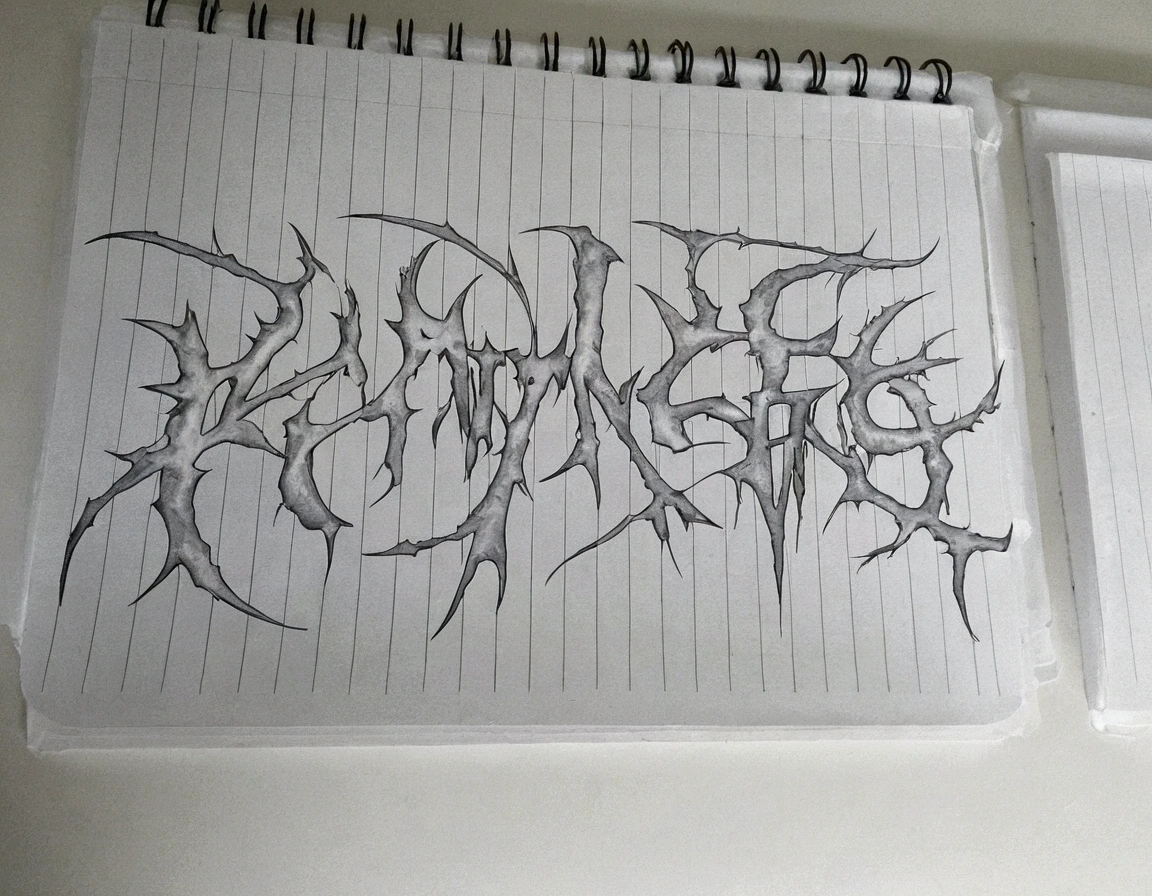 Generate logo for a Death Metal band called DemiurgO with a gloomy and dark style in the style of the letters in the image that have a sharp and thorny effect