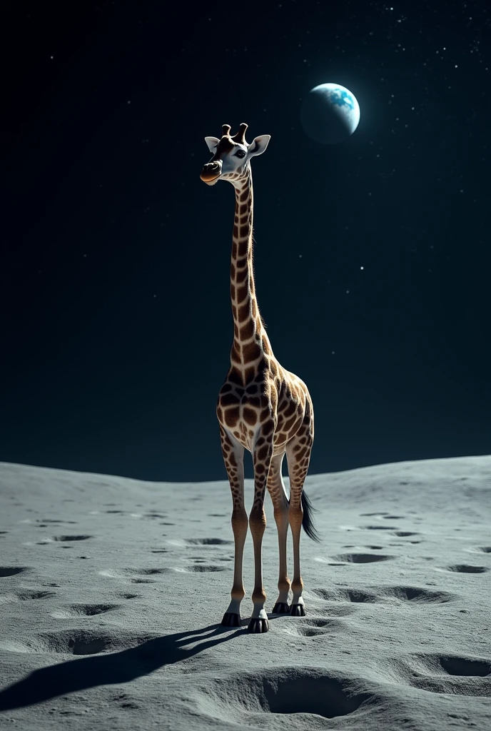 Giraffe on the moon