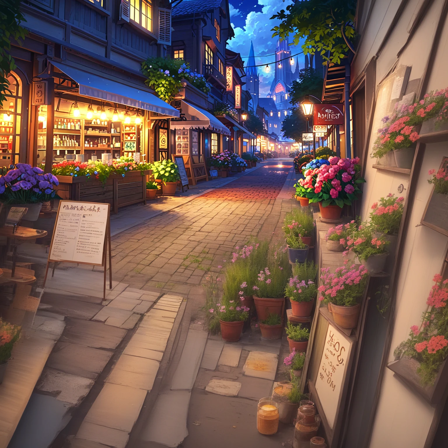 street，flower，Coffee Shop