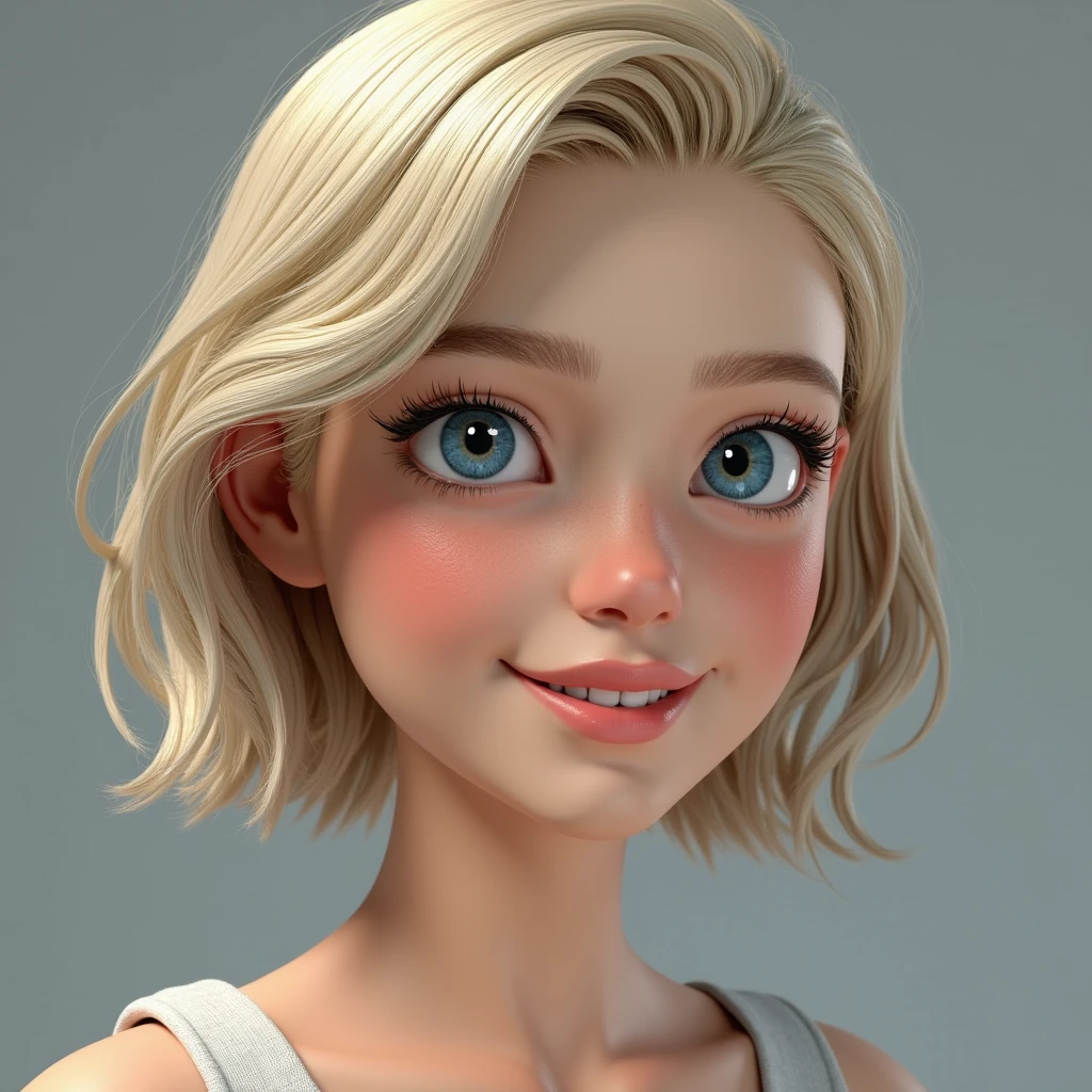 High resolution, masterpiece, necessary, anatomically correct, The best quality, Awarded many times, detail, HD Model, details altos, high quality, quality, Very detailed, textured skin, UHD, cheered up, foreground, 1 girl, short hair, blue eyes, blond hair,