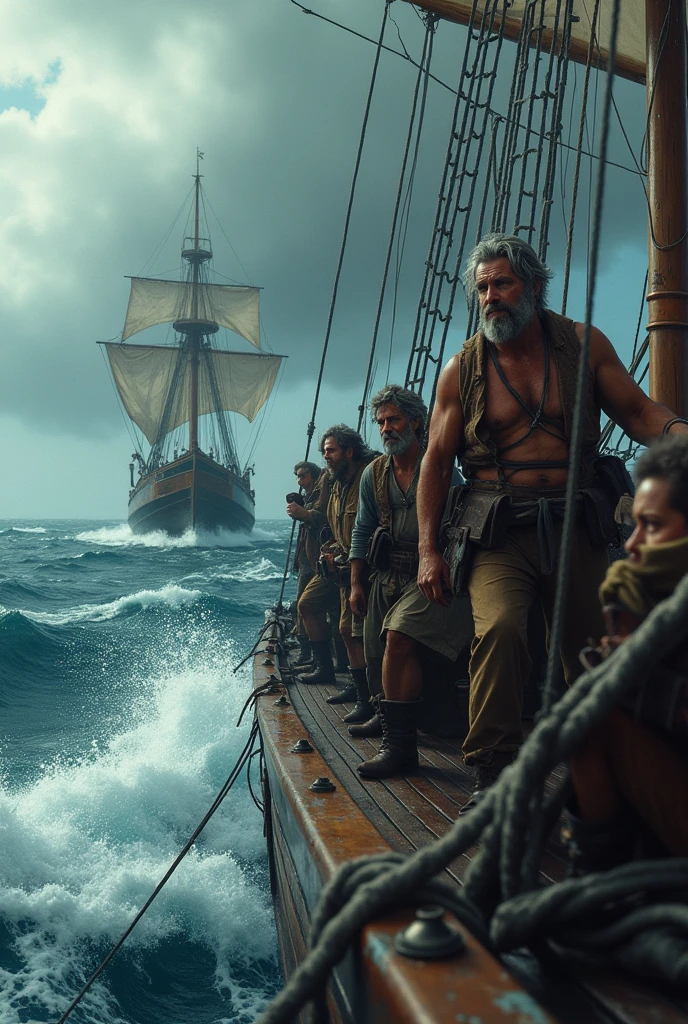 the crew of the boat face many dangers