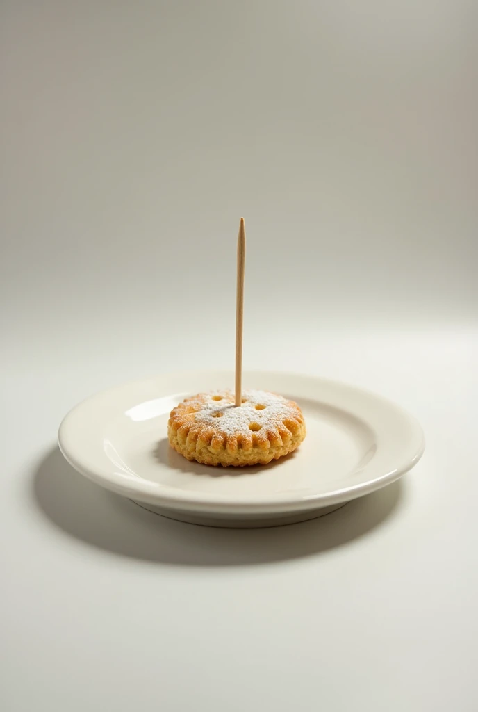 Place the Cookie on the plate and poke it with the plate and poke it with the toothpick ten times
