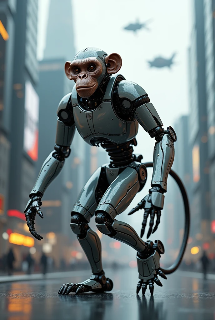 robot monkey, Realism, Futurism, best quality