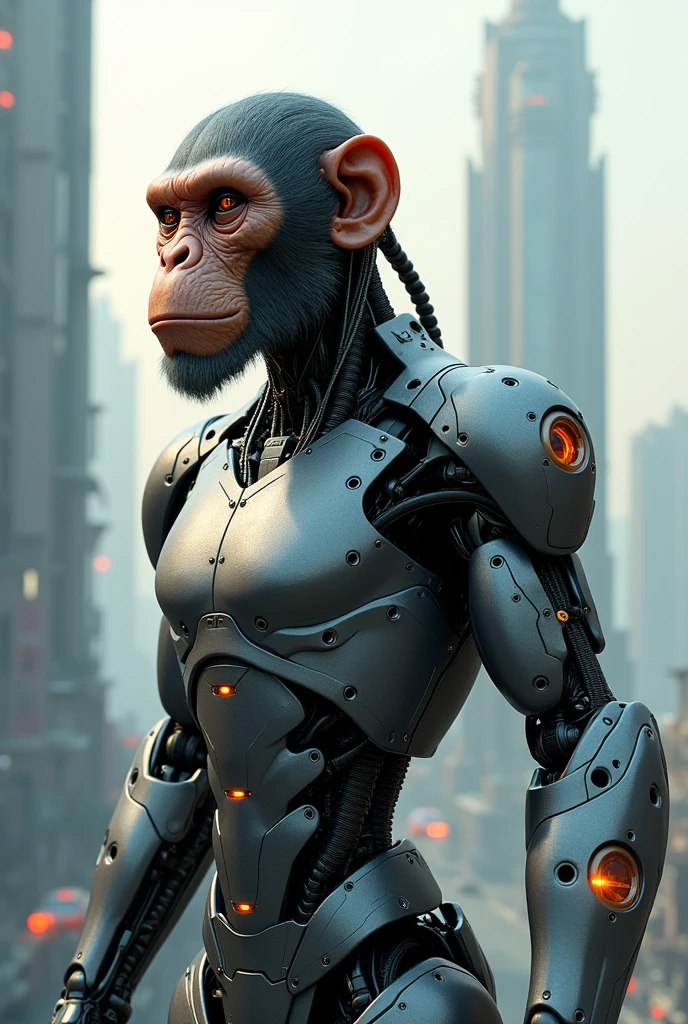 robot monkey, Realism, Futurism, best quality