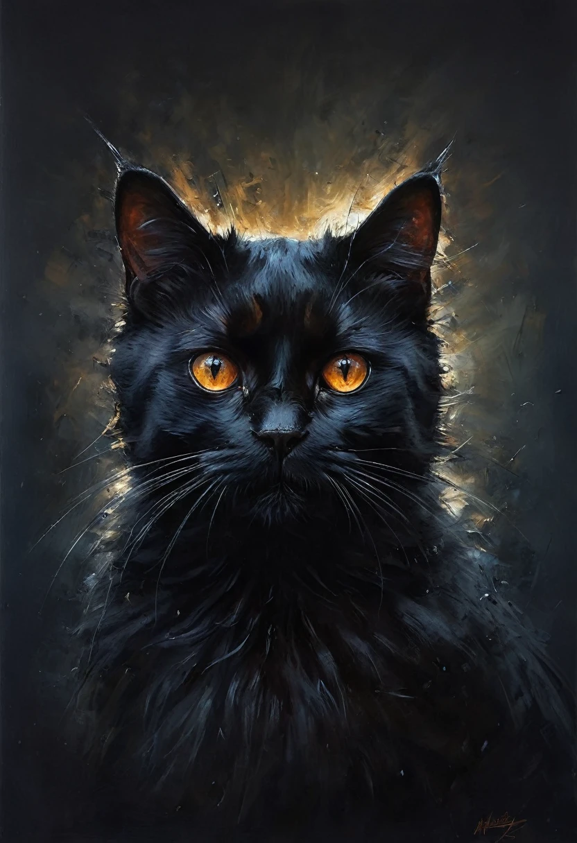 painting of a black Scottish cat, (horror), (nightmare), (Best quality, 4K, 8K, High resolution, Masterpiece: 1.2), (ultra-detailed), landscape, gothic, dark colors.
cinematic scene, volumetric lights, ultra realistic, in the style of nicola samori