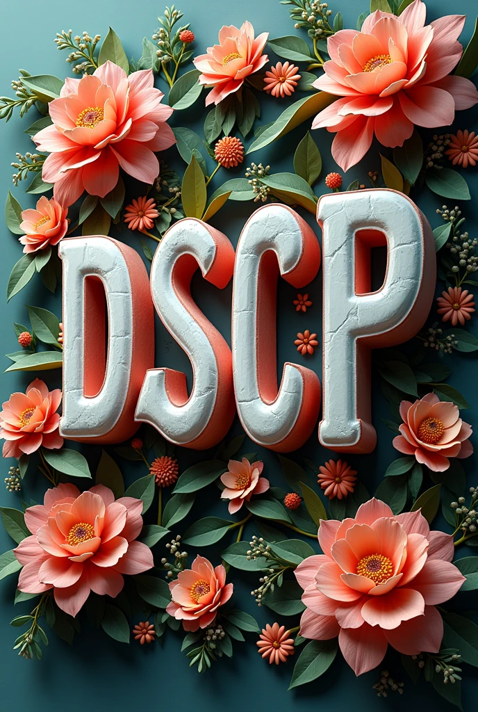 create 3dimensional DSCP writing with a flower background logo