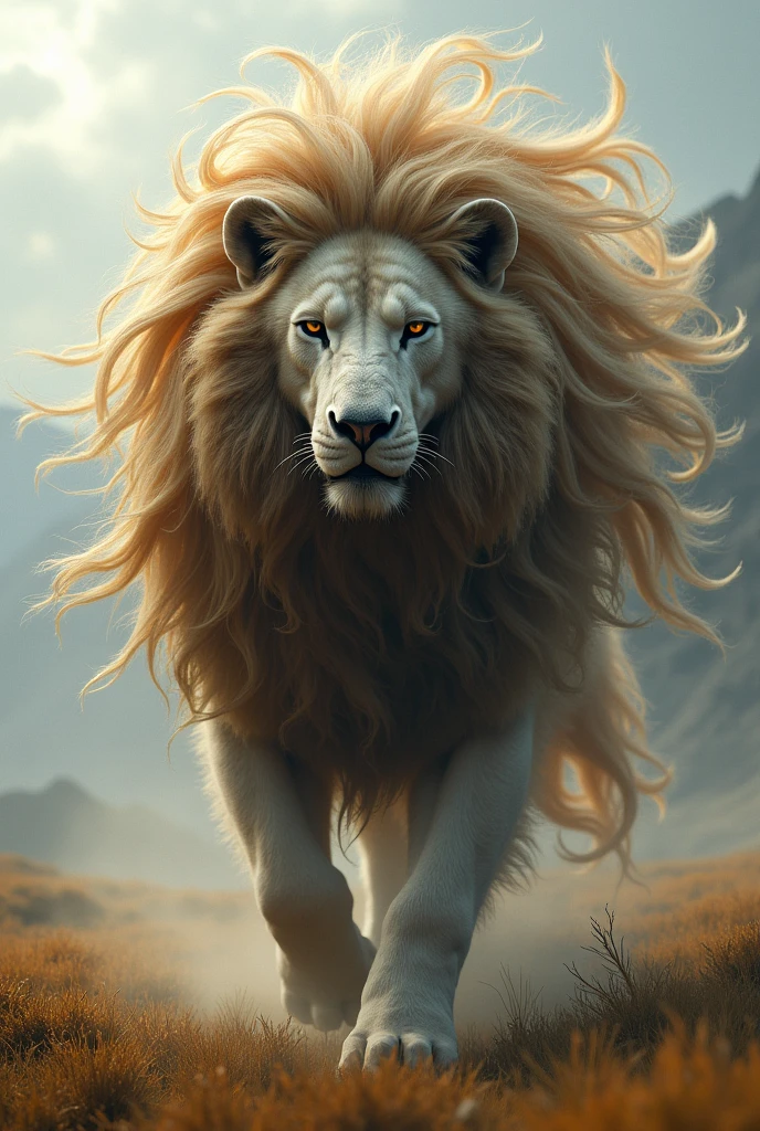 Hair with mane in the wind