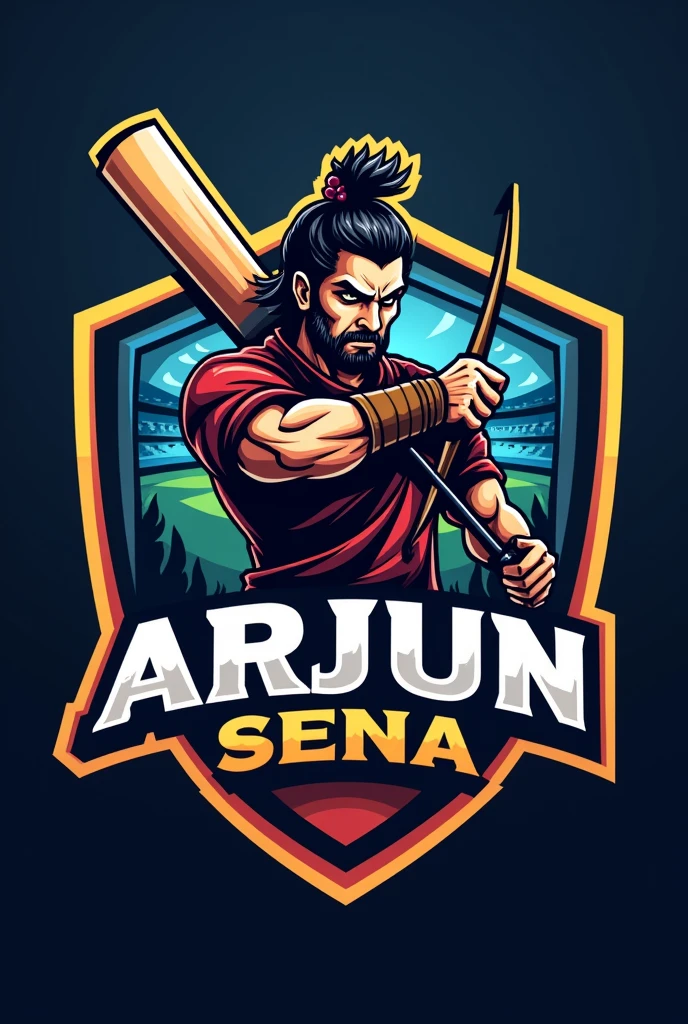 Create logo for Cricket sports team name ARJUN SENA 