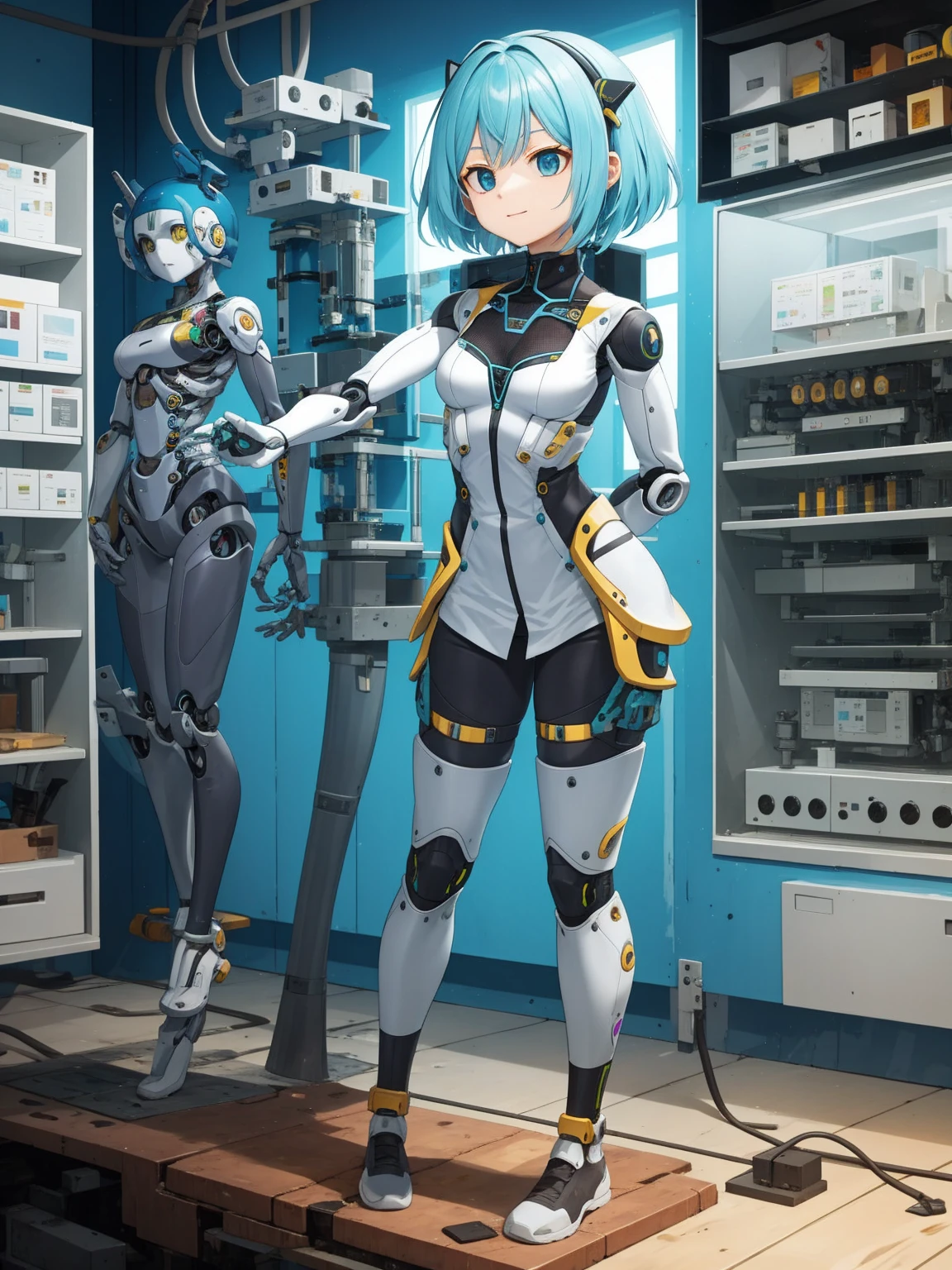 1 SF,Mechanical Girl, One person, Full Body Lesbian,Machine made joints,Science