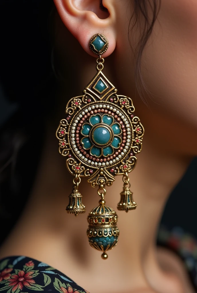 Earrings inspired by newari jewellery. Unique design