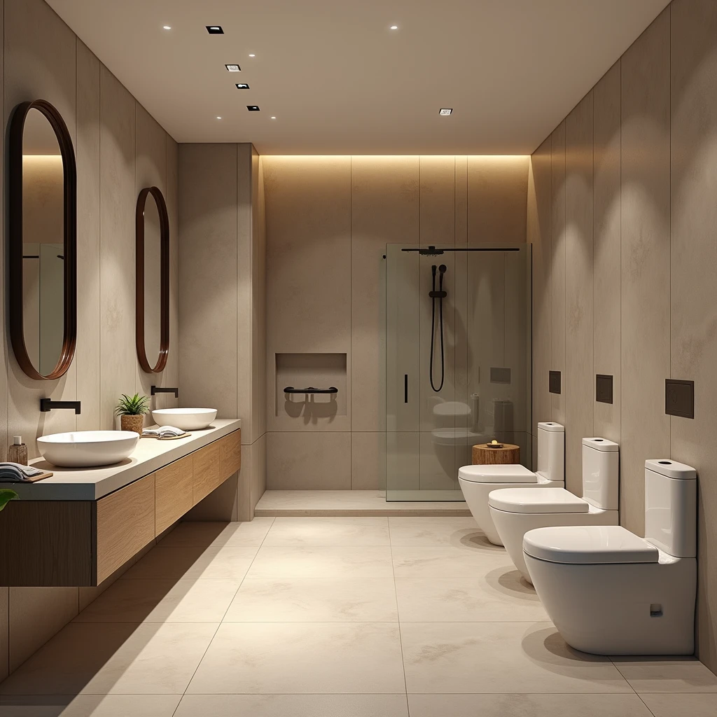 Interior design , restroom , with modern, planned and minimalist furniture in the northeast of Brazil , ultra realisitic , ultra-realistic render , 4 K ,