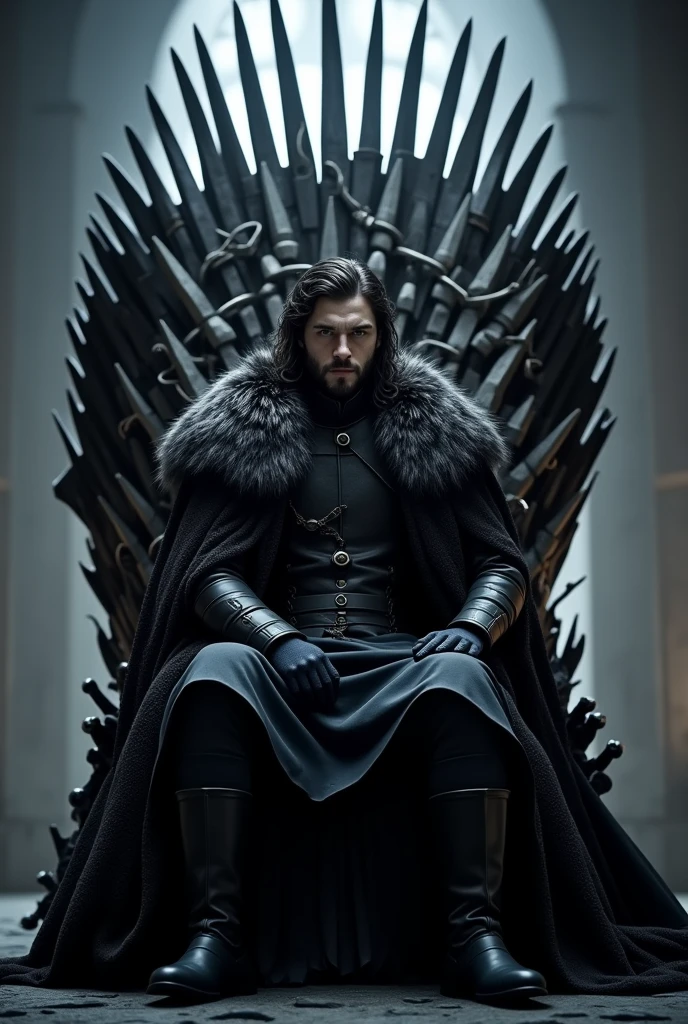 Game of thrones jon snow on iron throne