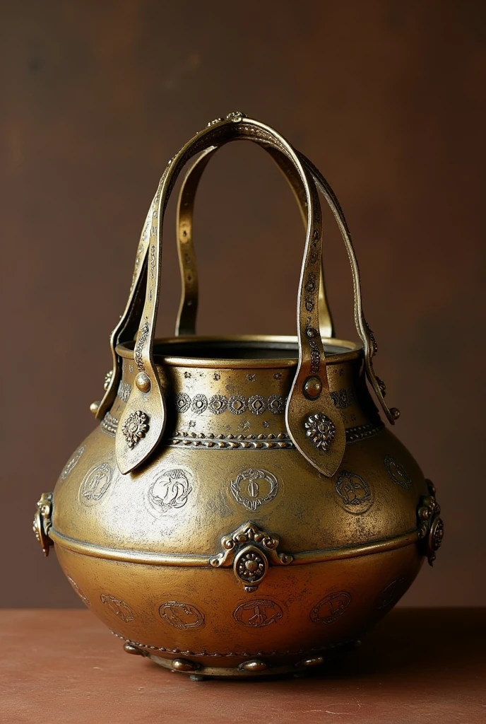 There is a newari brass utensil called kalah. Can you please transform that into a bag.