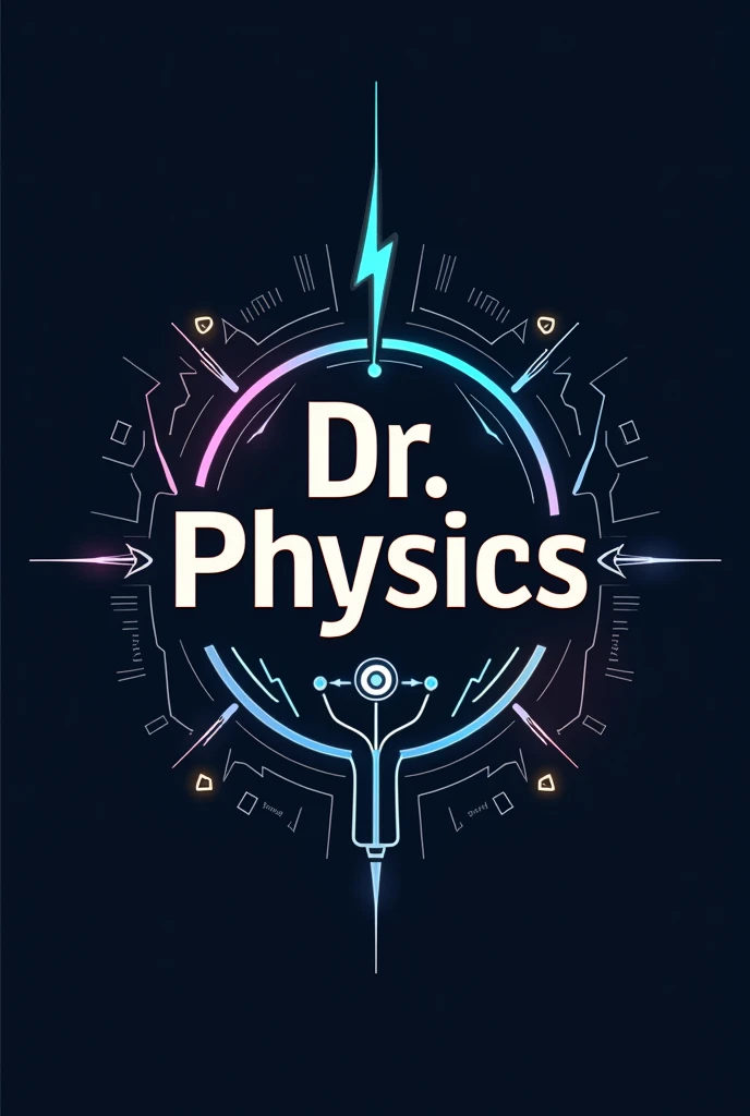  Logo on the word Dr.Physics for physics with effects of electricity and resistances in addition to a stethoscope 