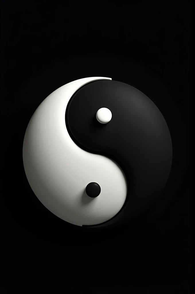Yin and yang in a black background