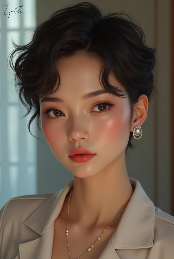 Beautiful woman with short hair