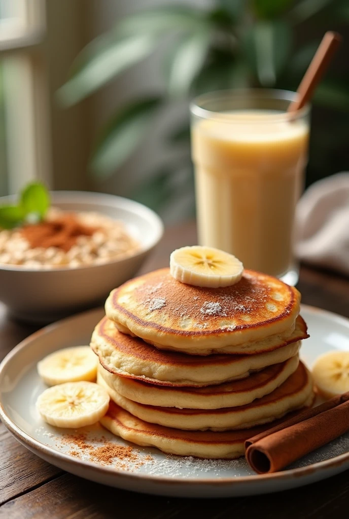 Banana Pancake, whey , oats and cinnamon