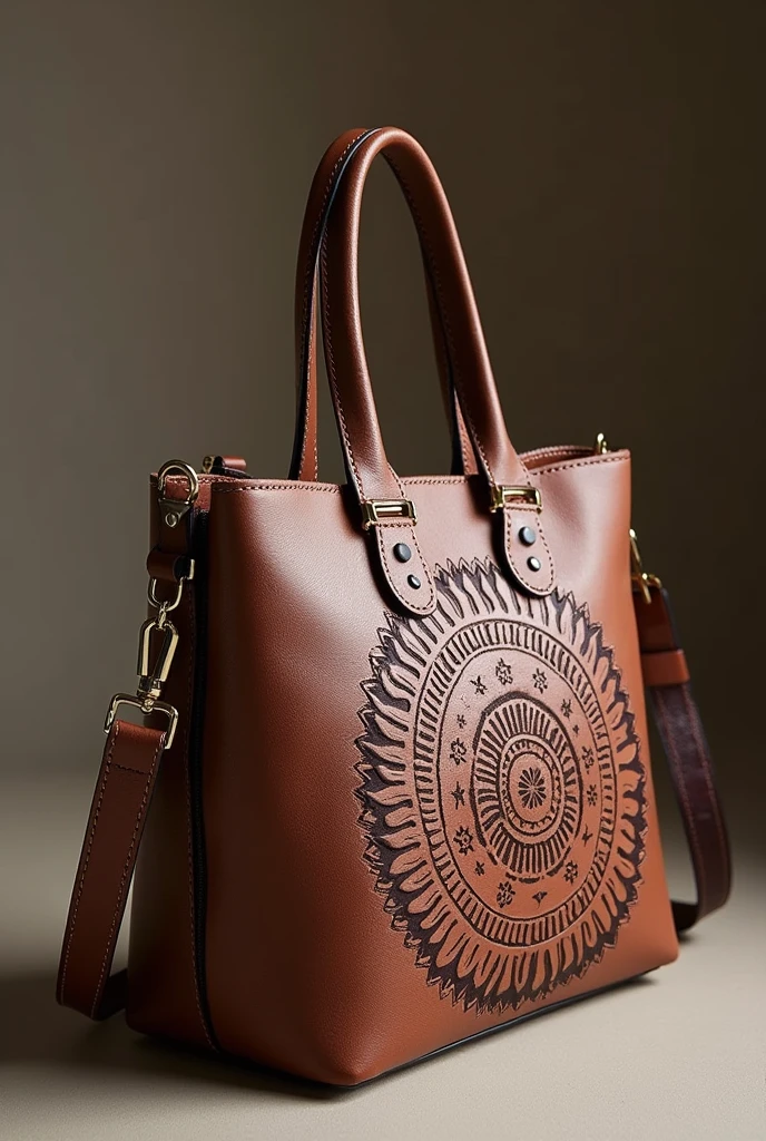 There is a newari brass utensil called kalah. Can you please transform that into a bag. Don’t make the bag of brass. Make a actual handy bag for girls but with the design inspired by that newari utensil. Make more like the brass utensil kalah.