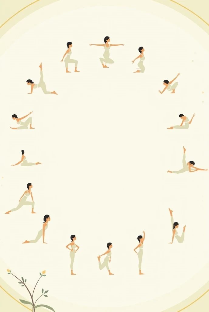 All step of Surya namaskar drawing 