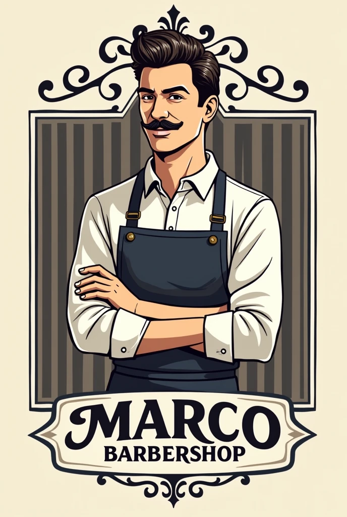 Create a logo for a barbershop called Marco Barbershop