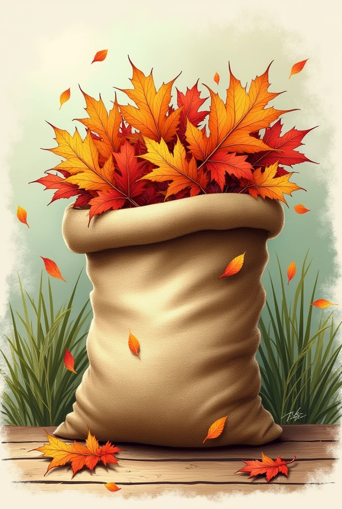 Leaf bag drawing
