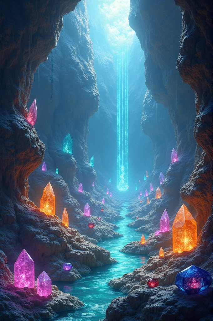 Create a world of gemstones that lies beneath planet earth