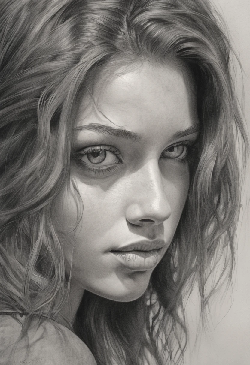Pencil sketch, beautiful girl, portrait, high detail, masterpiece, a drawing of a woman with long hair and a very big breast, detailed beauty portrait, extremely detailed woman, realistic drawing, stunning drawing, detailed beautiful portrait, realistic digital drawing, beautiful drawing, black and white drawing, realistic female portrait, detailed woman, girl portrait, realistic sketch, beautiful digital artwork, realism drawing, by Andrey Esionov, detailed sensual face, ultra realistic hand drawn drawing by a great artist, smoky edges, more realistic, hyper realistic, with pencil details, use various drawing techniques, ultra sexy hot perfect, sexy girl, hot brazilian indigenous mix mexican womem, classic poses, nudes, mix Italian woman, thick and bigger lips, ulra beautiful girl hiper very beaty girl, black and white, stain on the skins making it more realistic, obra de Chuck Close , 3x4, nude, Realistic feet down to the last detail, 最high qualiy、high qualiy、best quality image、8k、最high resolution、high resolution、最high qualiy、work of art、RAW Photos、all-body, big thick lips, perfect mouth, perfect intricate details of the face, more realistic eyes, seios lindos e perfeitos, stronger pencil strokes, more intense blacks, busto seios completos, more blurred edges